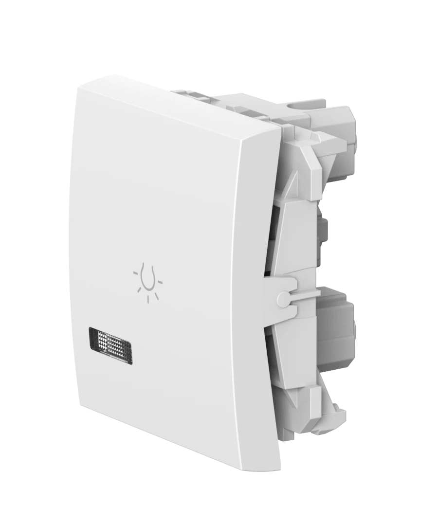 CADUCEUS ALING MODE Flush-mounted push-button switch with light with OFF indication, 10AX, 250V~, 2M, white, art. 6590I