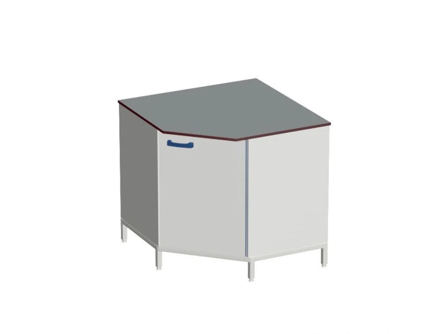 Corner wooden table and cabinet. Model: USTL