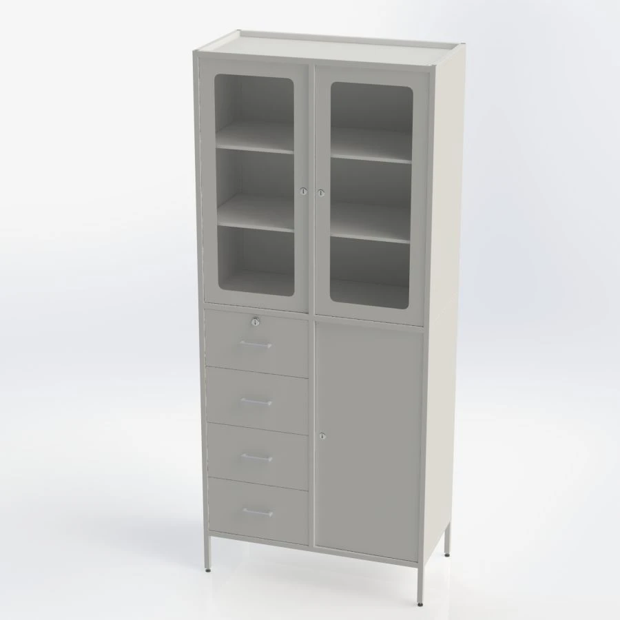 Metal medical cabinets to equip the office of the chief (senior) nurse for storing medicines:
