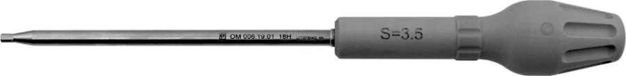 Hexagonal screwdriver S=3.5 mm, cannulated, article number OM.006.19.01