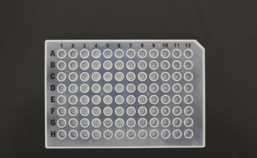 Non-sterile plate for PCR-diagnostics according to TU 32.50.50-011-48072026-2022, variants of execution: 96-well PCR plate with