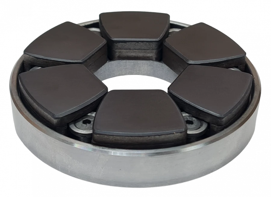 PEEK-coated floating segmented PEEK footpads for PEDs
