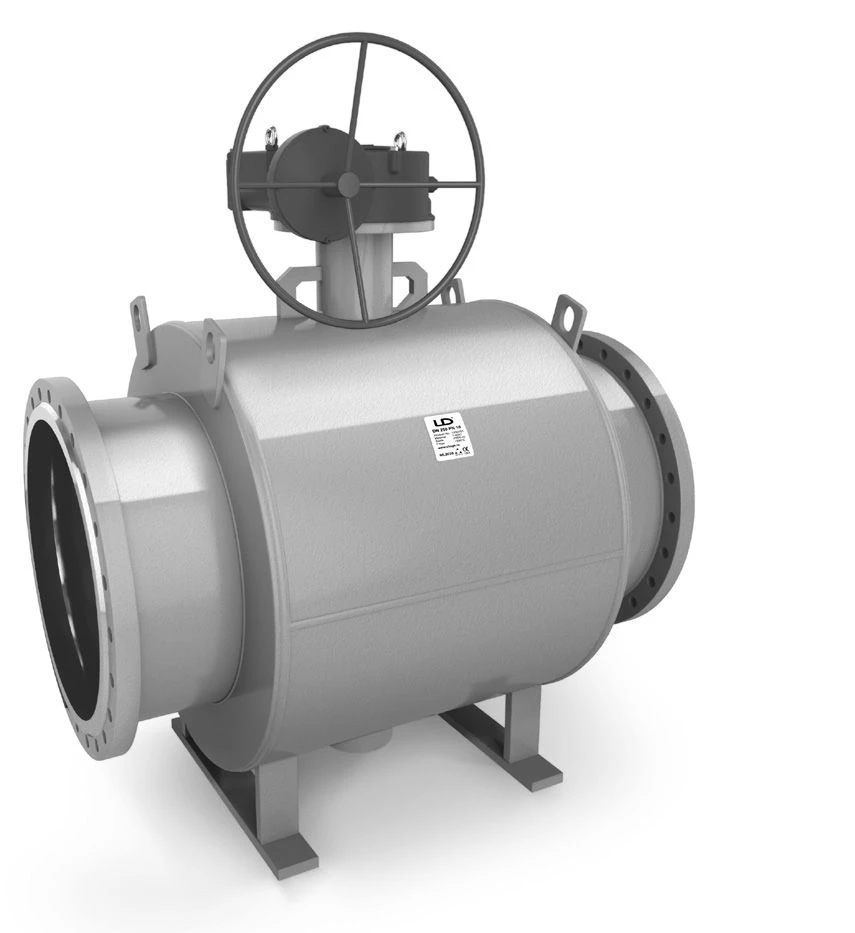 Ball valve LD KShTSFR of steel 20 DN300 Ru1,6MPa full bore with reducer