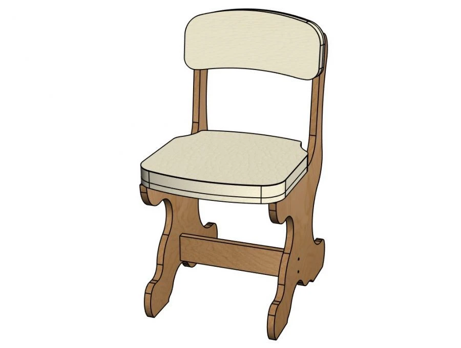 Shaped chair, H=260 semi-upholstered (seat+back)/ StD68