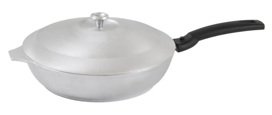 Cast aluminium frying pan 240/60mm (uncoated) TM Kukmara, with removable Bakelite handle, with aluminium lid