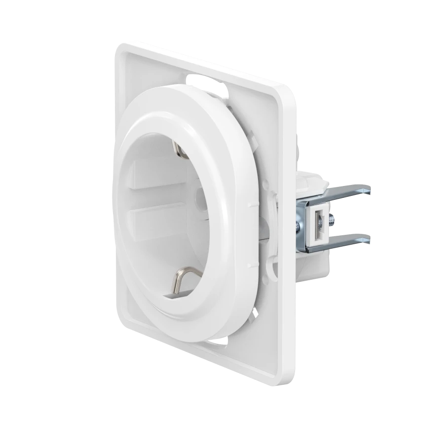 CADUCEUS ALING EON Flush-mounted earthing socket without cover with plastic base 16A, 250V~, white, art. no. E630.0 (m