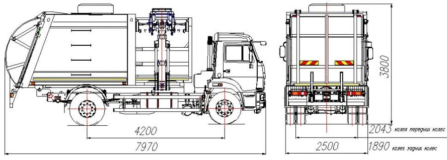 Side-loading rubbish truck model MK-4554-02
