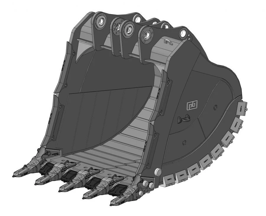 Heavy duty rock bucket RD-270-12m3-GET(DA)