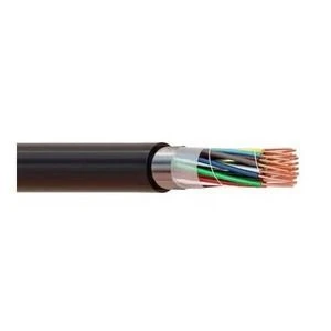 Telephone cables with polyethylene insulation, with water-blocking materials, sheathed in polymer composites not containing