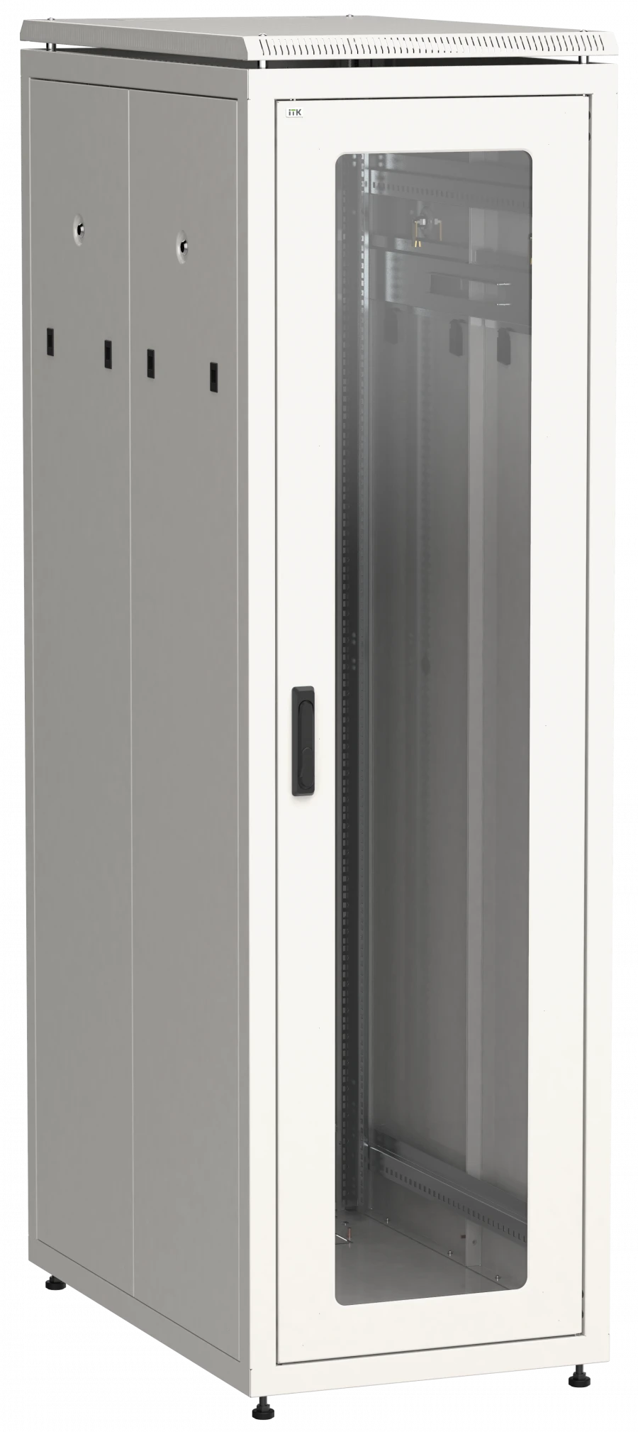 LN35-47U61-G ITK Network cabinet 19" LINEA N 47U 600x1000mm glass front door grey