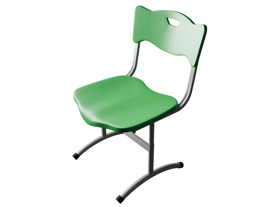 Student chair, not adjustable, round tube, ski arch, plastic Stand-Up STU-2.03.D