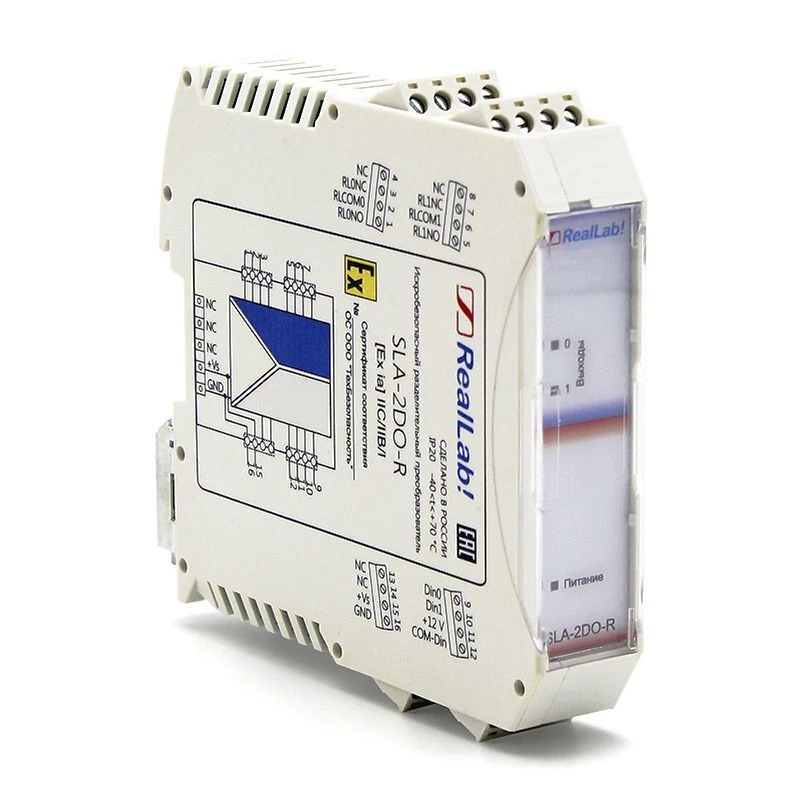 SLA-2DO-R Intrinsically safe binary separating converter with relay outputs