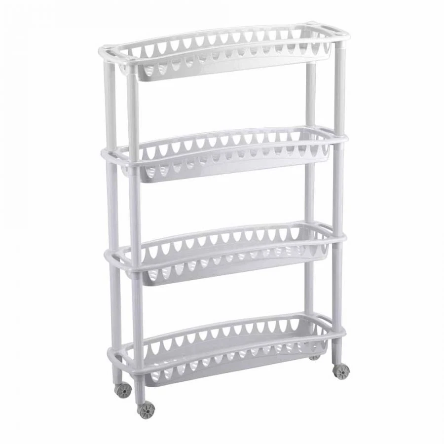 4312414; Shelf unit narrow "JULIA" 4 shelves 590X180X730 mm (Light grey)