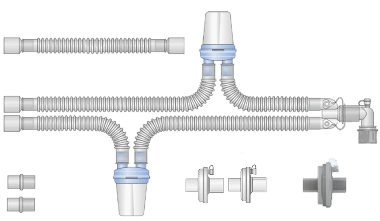 Respiratory devices for joint use with anaesthetic and resuscitation equipment, version: p