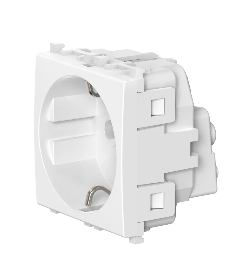 CADUCEUS ALING Experience Flush-mounted socket outlet with grounding with blinds without centre screw 16A, 250V~, 2M, white, art