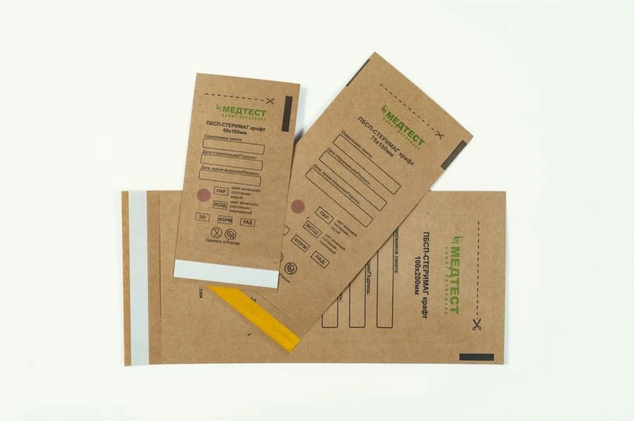 Self-adhesive paper bag flat PBSP-STERIMAG Kraft
