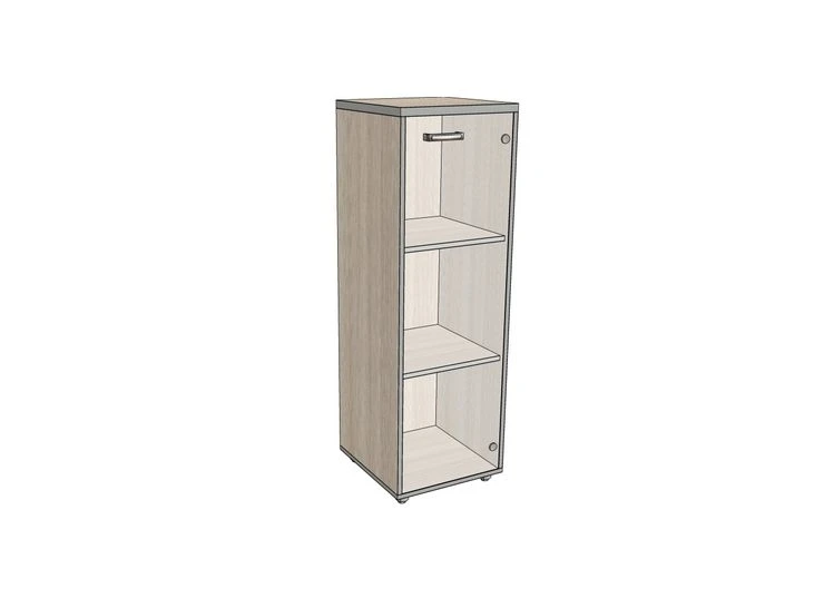 Shelf with glass, medium, narrow 406*402*1220 mm ASUS-2