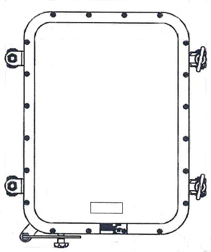 Miscellaneous articles, products and parts of ship's appliances: rectangular ship's portholes and windows.