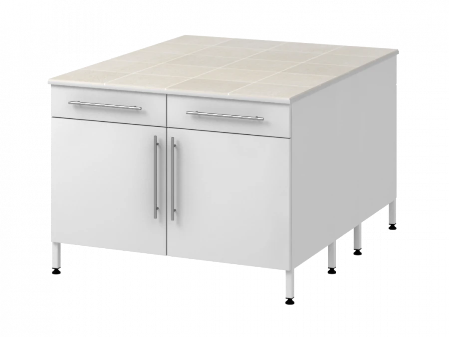 Island table on two metal pedestals 1200 OTJAKp