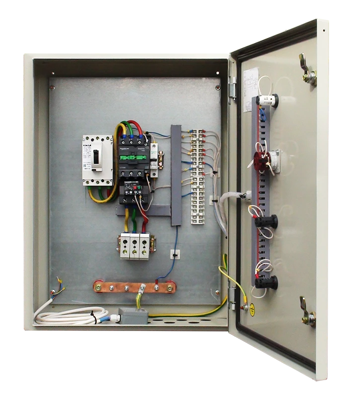 Low-voltage complete device for electric control stations of sewage pumping stations YaO 9602V
