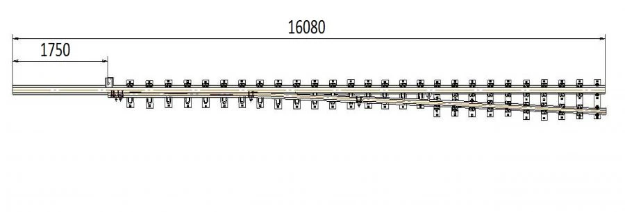 Main track frame rail with shank of the project 2901.01.000