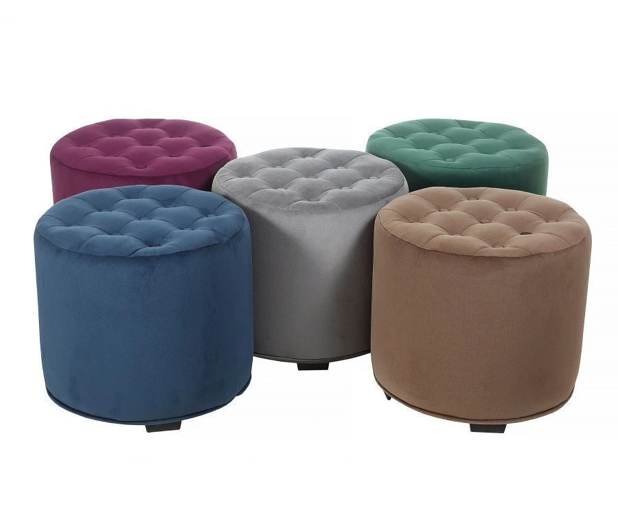 Poufs (metal frame) of "Edelwood" trade mark