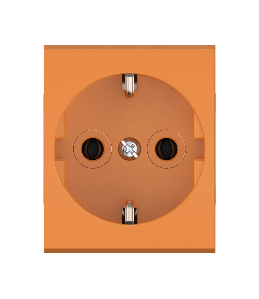 CADUCEUS ALING MODE Flush-mounted socket outlet with earthing without blinds 16A, 250V~, 2M, orange, art. 651.N