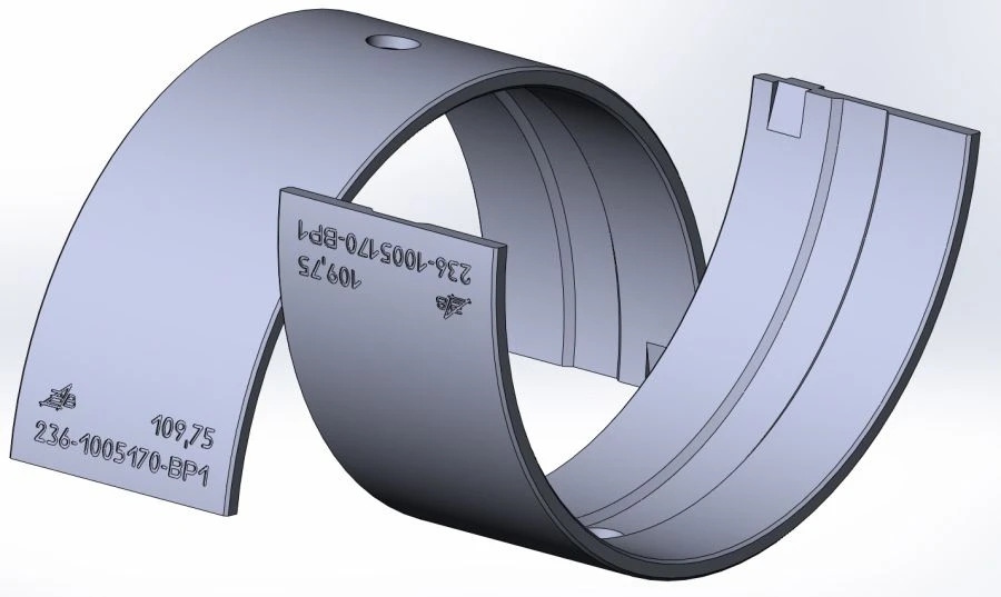 DZV.236-1005170-BP1 Crankshaft bearing upper pad