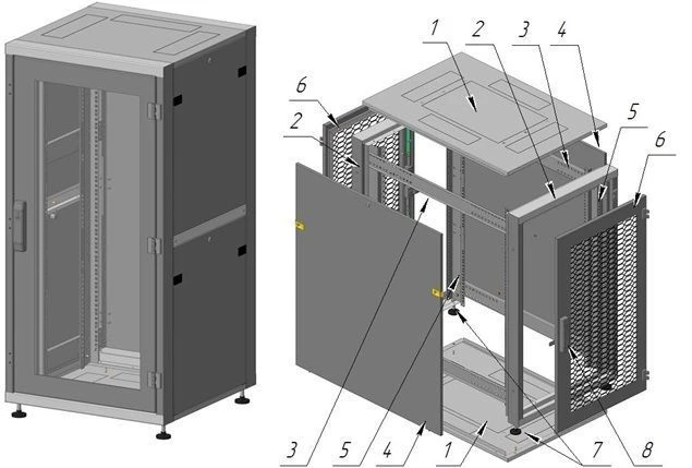 Telecommunication cabinet ??-?-22U-600?1200?600-??