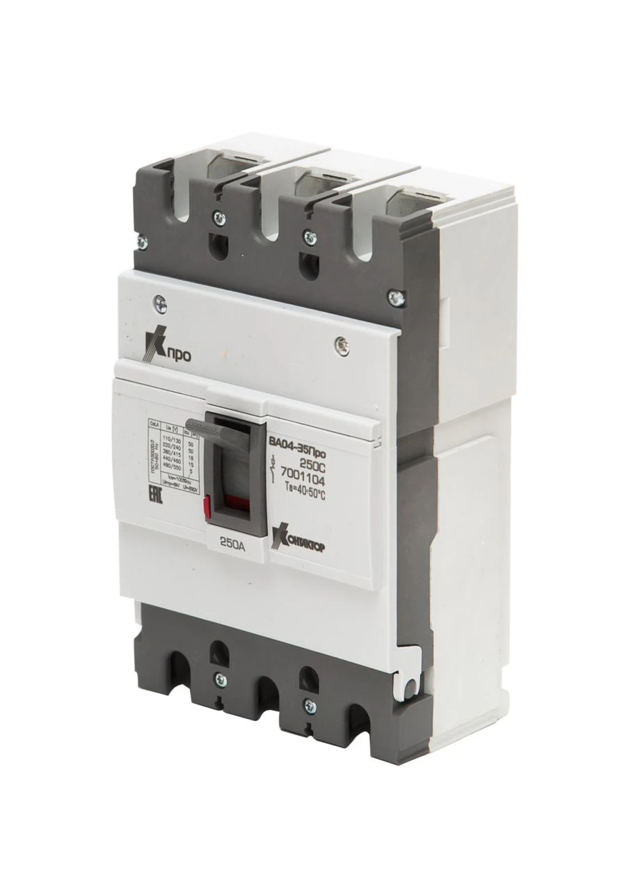 Circuit breakers series VA04-35Pro for currents from 125 to 250 A for rated voltage up to 550 V AC of frequency 5
