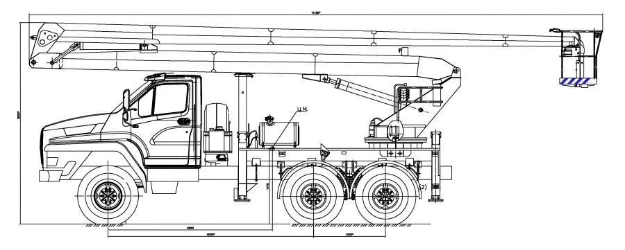 Hydraulic hoist model VS-22.05 on chassis URAL 4320-6151