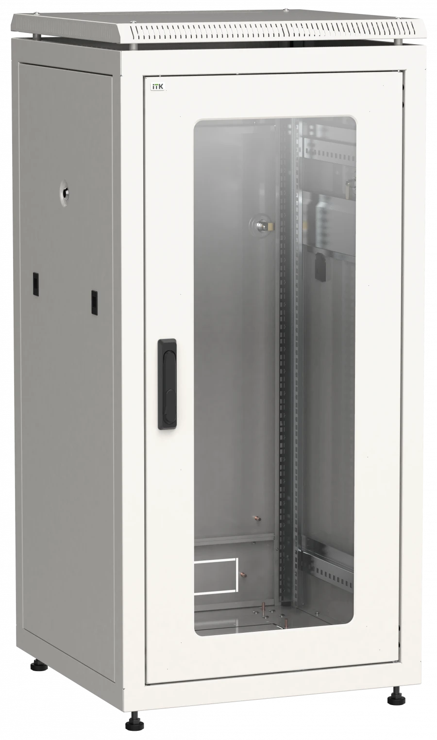 LN35-24U68-G ITK Network cabinet 19" LINEA N 24U 600x800 mm glass front door grey