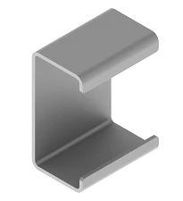 Spacer BSUR 60, with overall dimensions 80x60x40 mm, metal thickness 2,5 mm, stainless steel grade AISI 304.