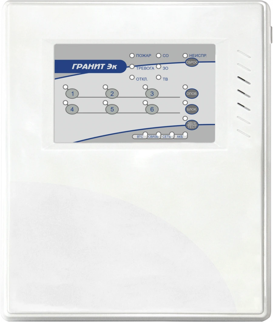 Alarm and fire alarm control panel Granit-6 EK