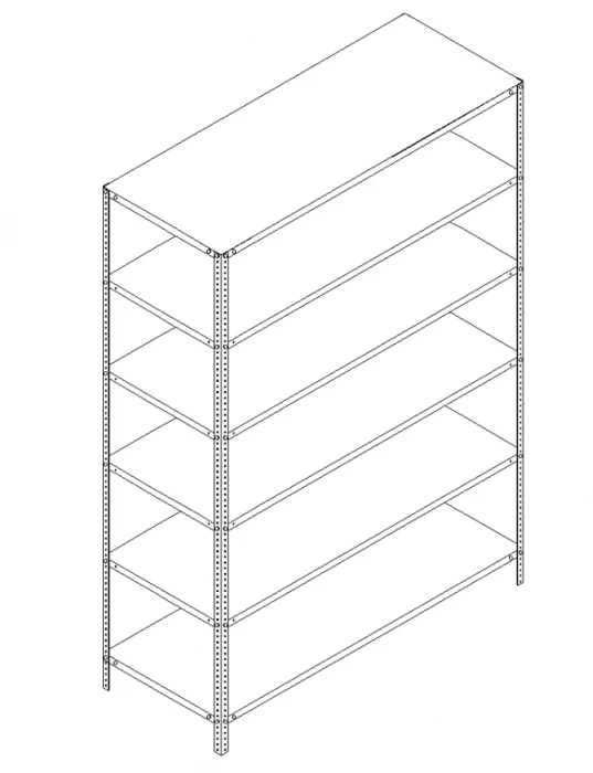 Metal shelving unit
