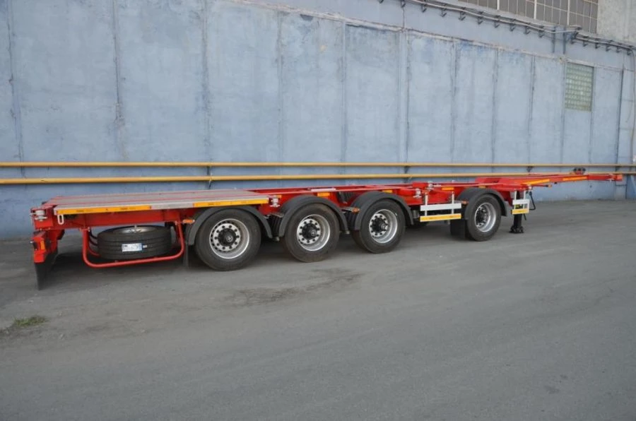 Semitrailer Politrans 94164-060. In design: one-piece frame with devices for fixing and securing of containers, on pneumatic tip