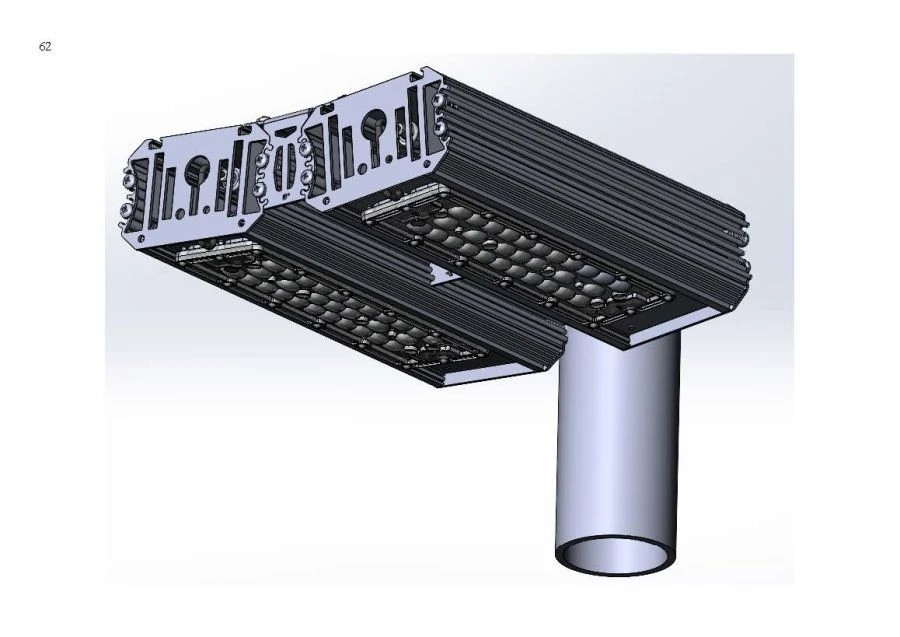 LED luminaire "Industrial Design MTM IoT" series CUBIC 100 Two modules Connection from sides 10 degrees Mounting console