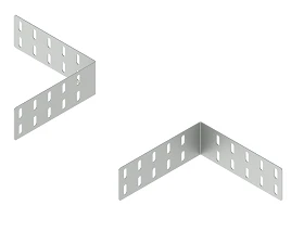 Corner connector SLUSKTU 000, with overall dimensions from 237x31 mm to 237x181 mm, metal thickness from 2,0 mm to 2,5 mm, steel