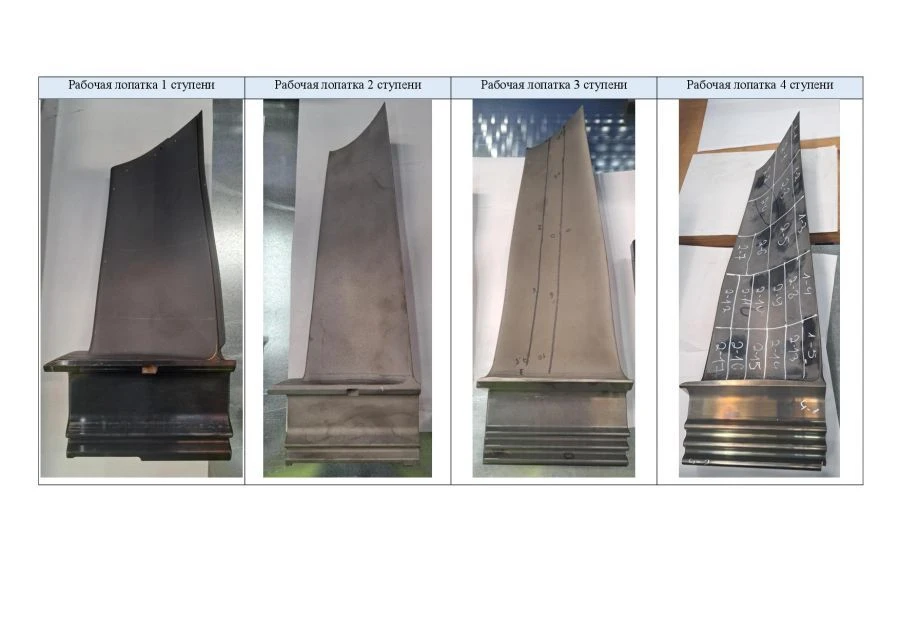 Set of blades for GTE-170.1 turbine (including: guide blades of 1,2,3,4 stages, working blades of 1,2,3,4 stages) for
