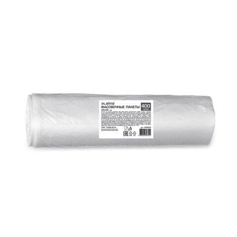 Packing bags 24x32cm, 400pcs, HDPE 9 micron, roll without sleeve, LAIMA, 608528