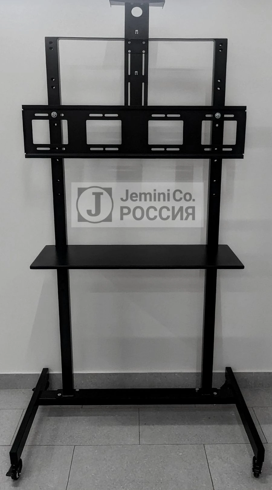 Mobile rack for presentation equipment. Marking: "JeminiCo. Russia", model (article number) ST-01-86-M