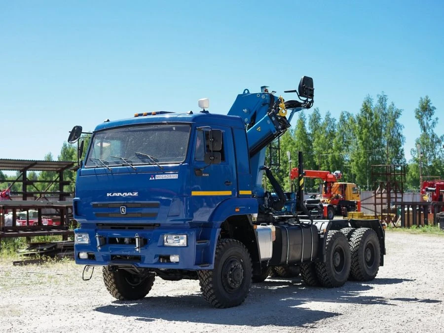 Special truck with hydraulic loading crane of KMA type on the basis of KAMAZ 5350 and its modifications 51K12N-UG
