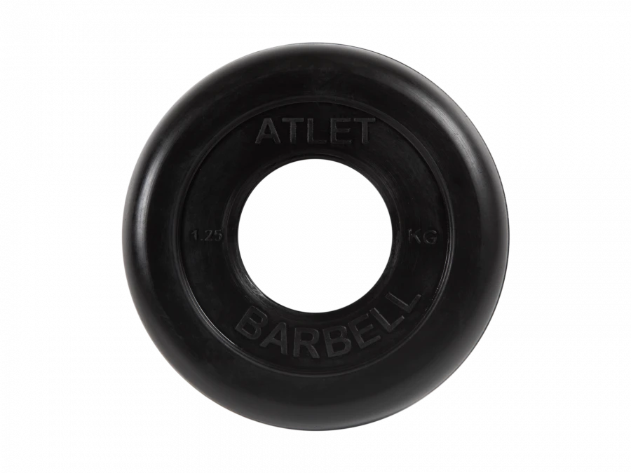 MB-AtletB51-1,25 Athlete rubber disc, black, 51 mm, 1,25 kg