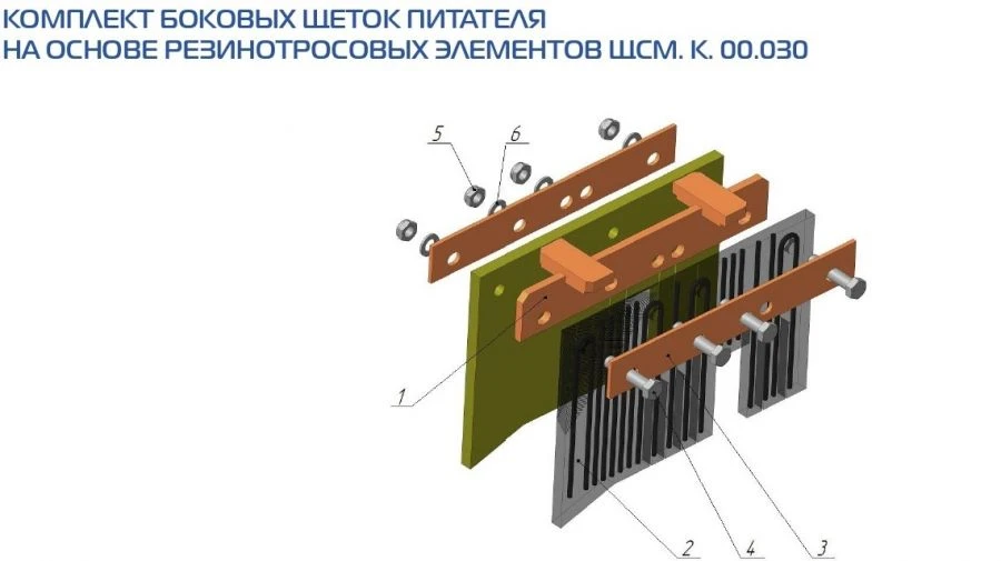 Set of side brushes for feeder ShchSM.K.00.030