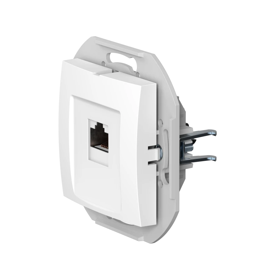 CADUCEUS ALING PRESTIGE Flush-mounted computer socket with Keystone RJ45 8P8C cat.6 UTP module, white, Art. no. 60150.0 (mechani