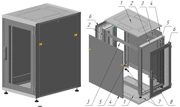 Telecommunication cabinet ??-?-18U-600?950?800-??