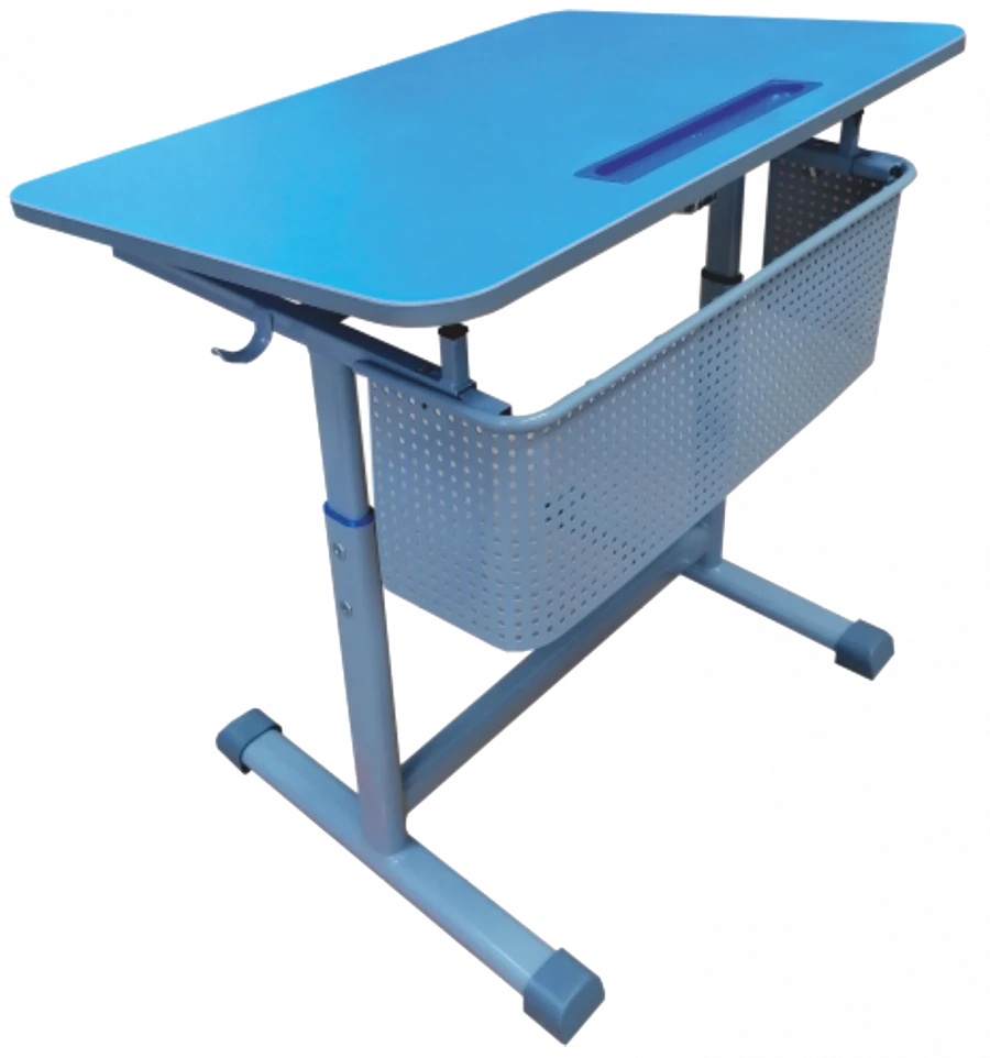 Single-seat student tables on a metal frame with adjustable angle of inclination of a table top type II: adjustable numbers 3-7,