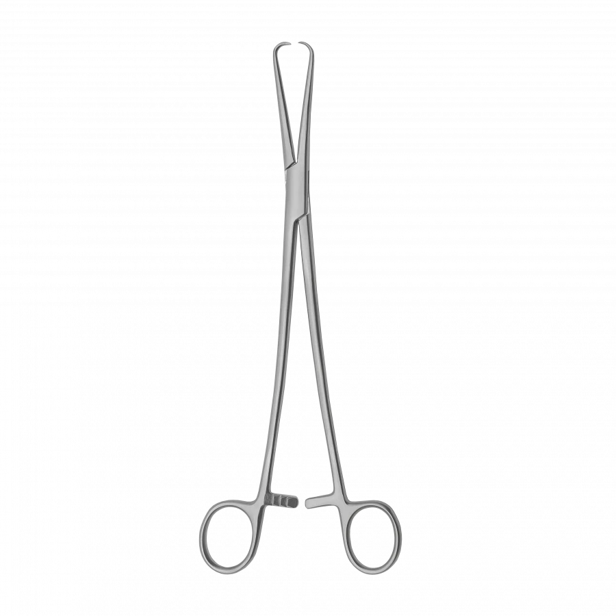 TSH-04-037-25 Uterine forceps, single-toothed for pulling back the uterine body, straight, 250 mm