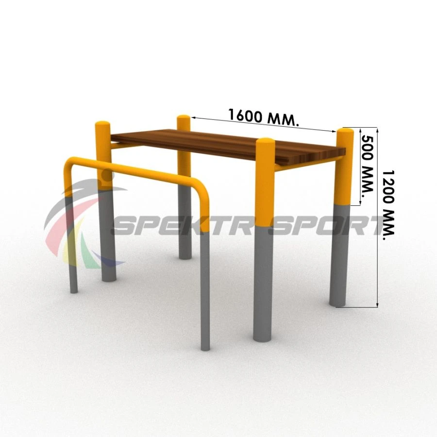 Vorkout bench with leg rest SP WRK-34E_76mm