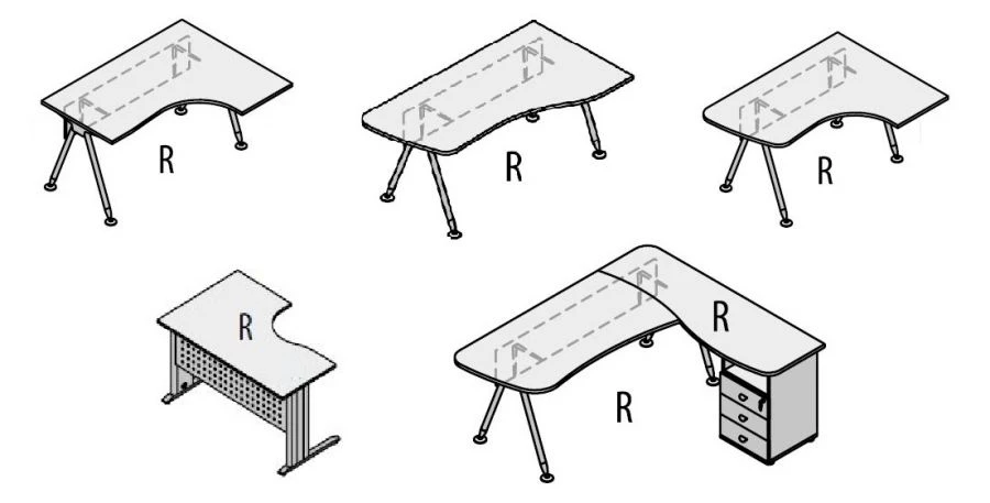 Ergonomic table on metal frame